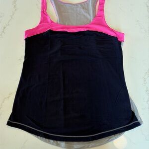 lululemon athletica Black and Hot Pink Racerback Tank
